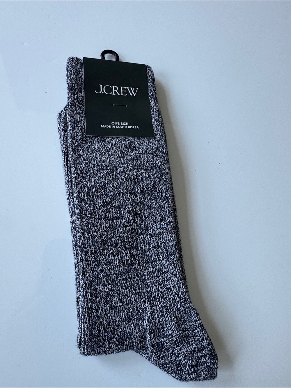 J. Crew Men's Marled Black & White Crew Socks